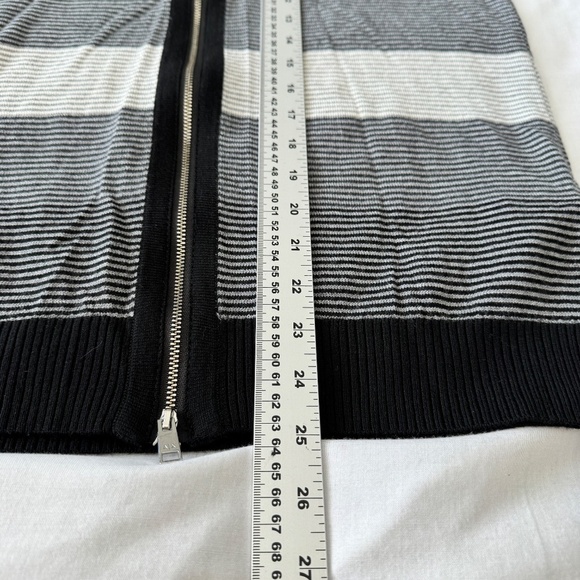 Armani Exchange Men's 100% Merino Wool Striped Hooded Full Zip Up Sweater Gray S - Picture 13 of 15
